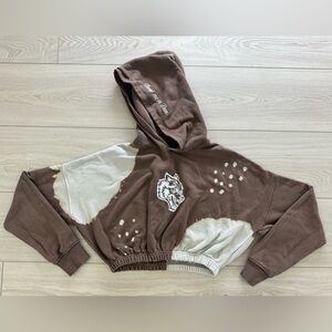 Darc Sport Bury Me "McCauley" (Cropped) Hoodie in Desert Dust Acid Wash MEDIUM